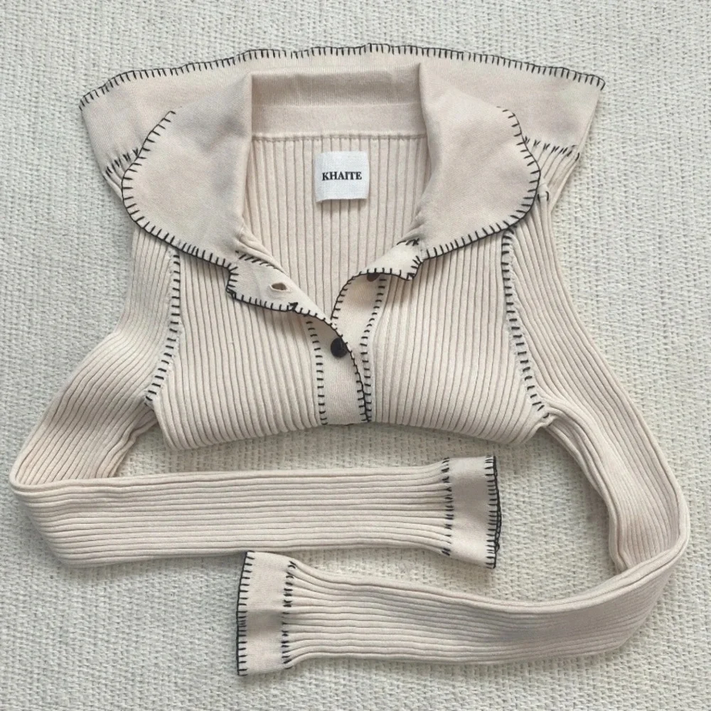KHAITE $1120 THE TEAGAN RIBBED KNIT CARDIGAN SWEATER M EXCELLENT UNWORN - Picture 4 of 13